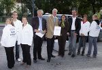 Planungswerkstatt sucht Paten! Hier Stadtrat Rüsch mit dem Team von Zeit für Graz.