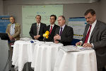 Präsentation des neuen Hochwasserschutz-Projektes im Media Center des Rathauses. 