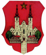 Das Wappen von Mariatrost zeigt unter einem fünfzackigen Stern die Wallfahrtskirche. (Foto: BV Wurzinger) Das Wappen von Mariatrost zeigt unter einem fünfzackigen Stern die Wallfahrtskirche. (Foto: BV Wurzinger)