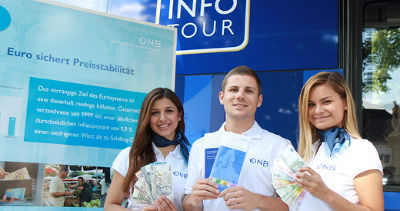 Start der Euro-Info-Tour 2012 ist in Graz. Es gibt dabei auch die Gelegenheit, noch eventuell irgendwo im Ofenrohr versteckte Schillinge in Euro zu tauschen. Schauen Sie mal nach und kommen Sie vorbei! Foto: OeNB 