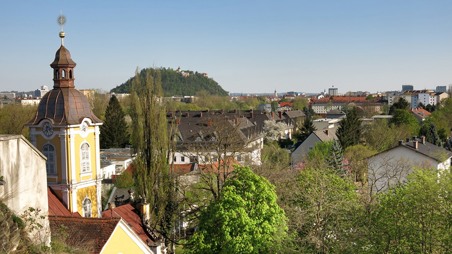 Vom Kalvarienberg Richtung Schloßberg. Foto: ©Auferbauer