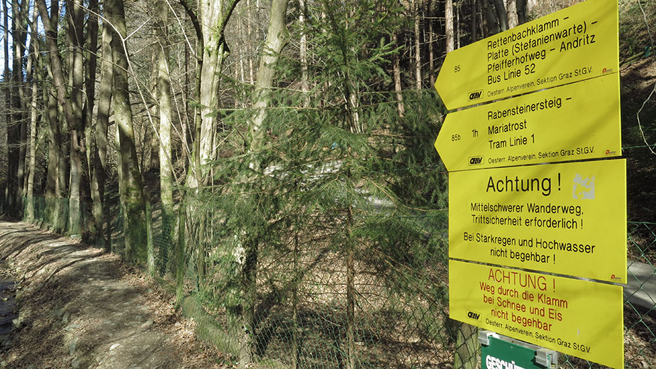 Rettenbachklamm, Eingang unten. Foto: ©Auferbauer