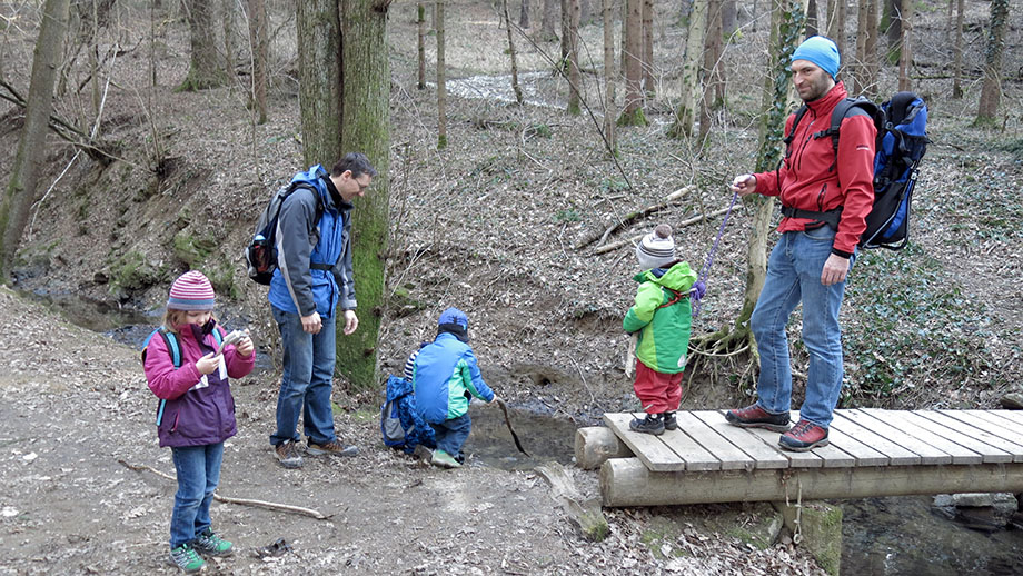 Väter-Kinder-Ausflug in der Rettenbachklamm. Foto: ©Auferbauer