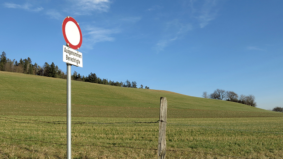 Weggabel an der Kalkleitenstraße. Foto: ©Auferbauer