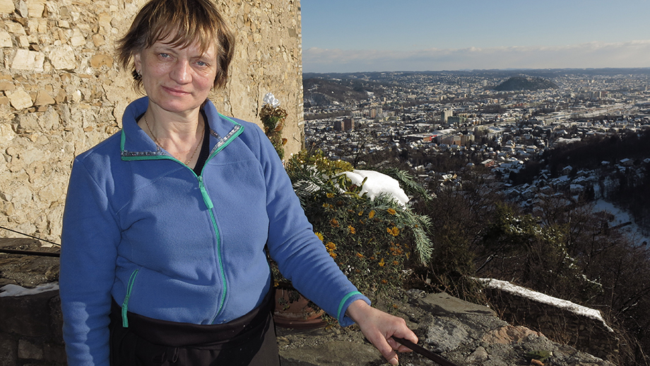 Angelika Michalatsch, sommers und winters auf der Burgtaverne Gösting. Foto: ©Auferbauer