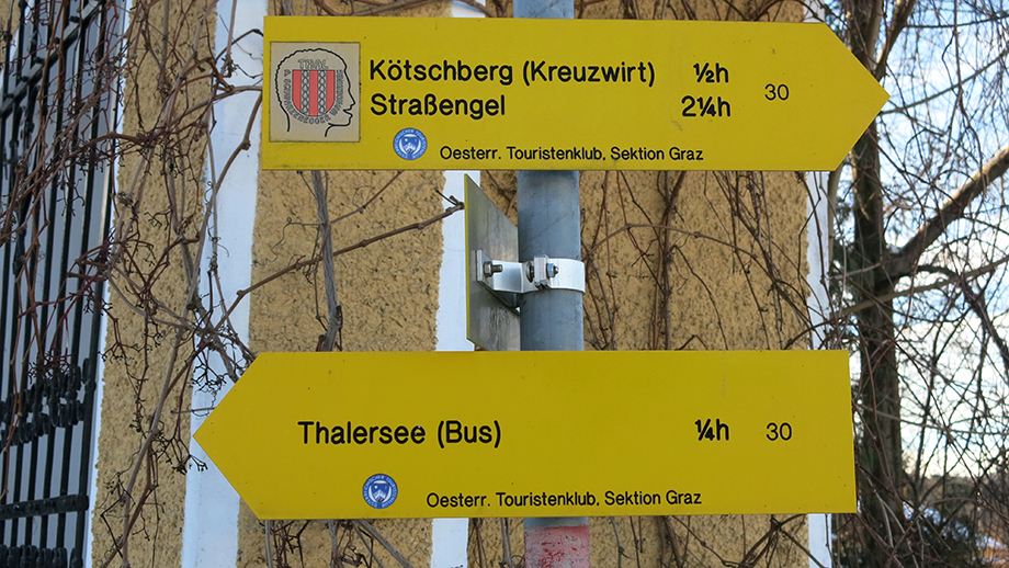  Thalkreuz (435 m), Weggabel. Foto: ©Auferbauer