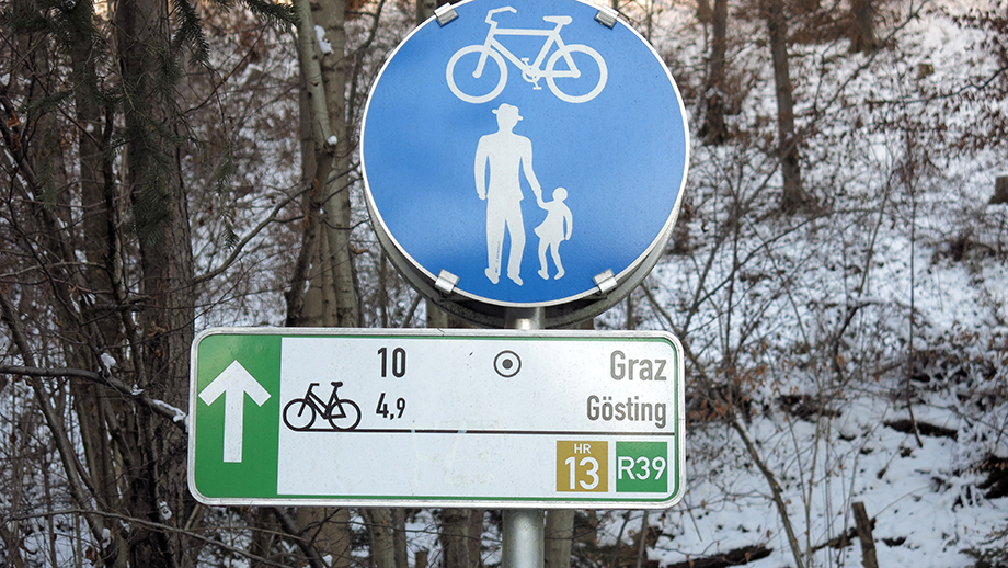 Anfang oder Ende, Rad- und Gehweg Richtung Gösting bzw. Thalersee. Foto: ©Auferbauer