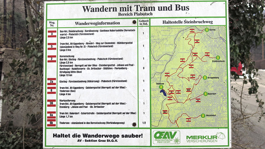 Orientierungshilfe am Karolinenweg. Foto: ©Auferbauer