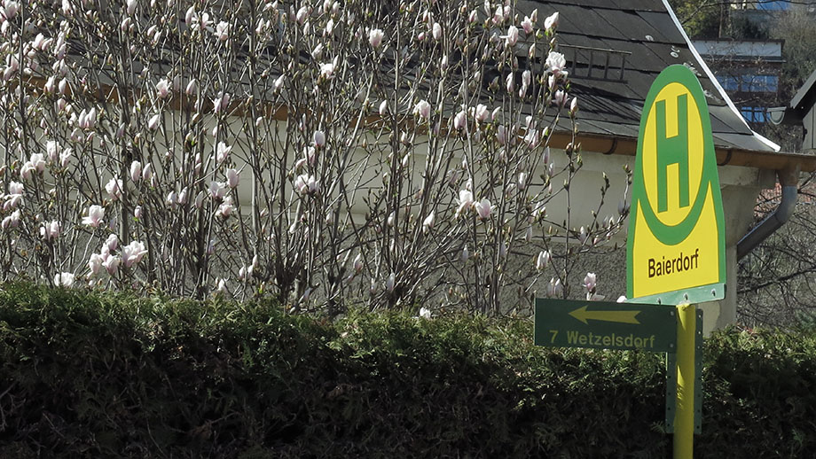 Am Spaziergang-Endpunkt, Haltestelle Baierdorf. Foto: ©Auferbauer