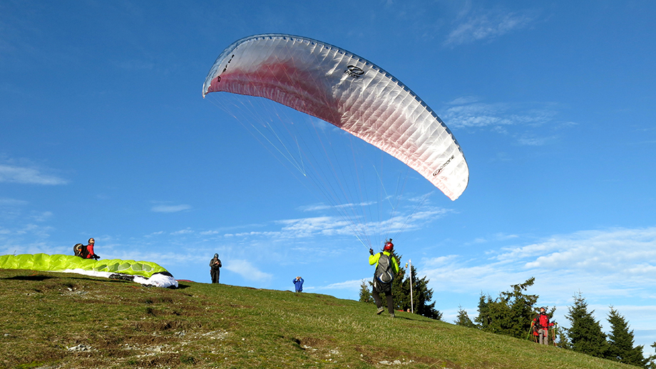 Spannender Moment: Startklar am Schöcklkopf (1423 m). Foto: ©Auferbauer