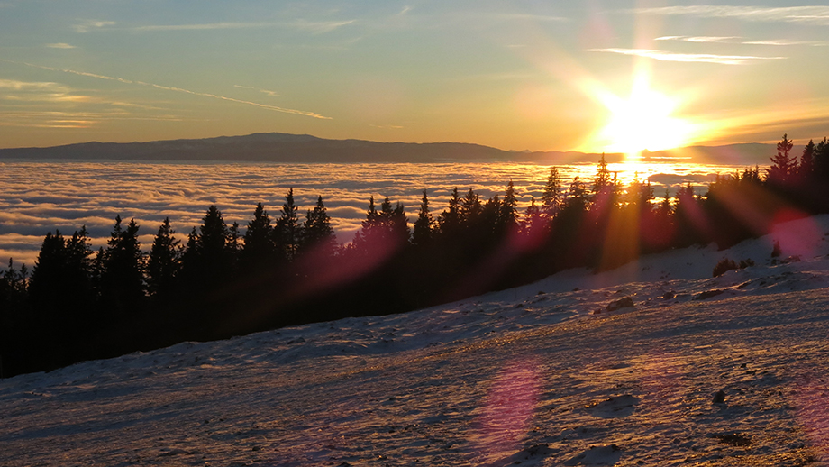 Hohes Erlebnis auf dem Schöckl, ein schöner Tag versinkt im Horizont. Foto: ©Auferbauer