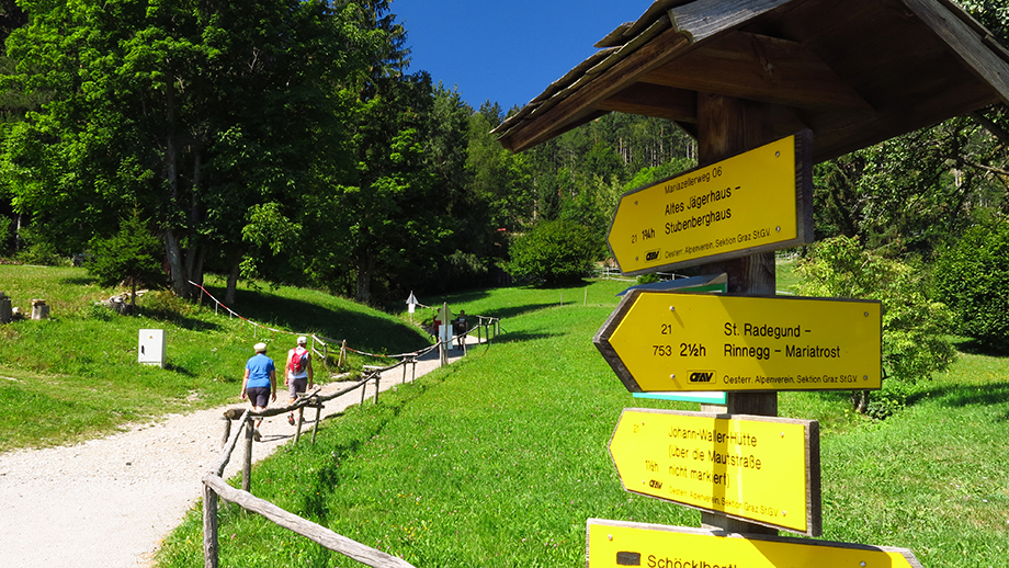 Klassisch und ganzjährig, von St. Radegund Höf (880 m) in Richtung Schöckl. Foto: ©Auferbauer