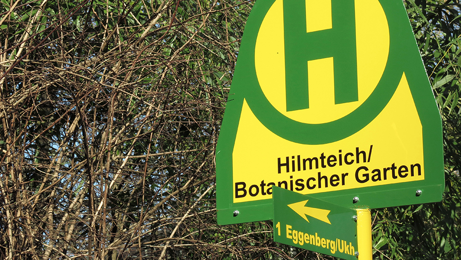 Spaziergang-Endpunkt an der Haltestelle Hilmteich, Botanischer Garten. Foto: ©Auferbauer