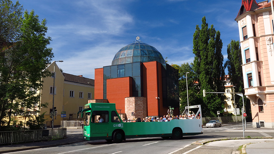 Synagoge, von anno 2000, Grieskai Ecke Zweiglgasse. Foto: ©Auferbauer