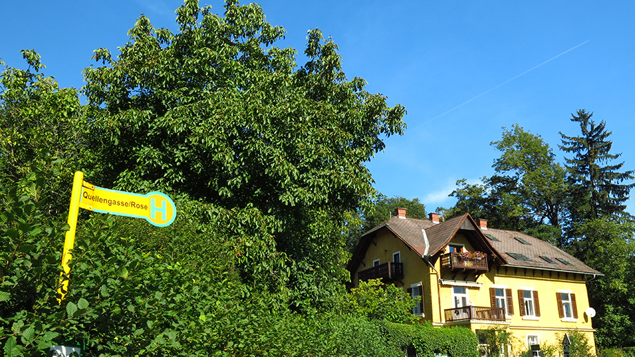 Bushaltestelle Quellengasse Rose, nahe am Franzosenkreuz. Foto: ©Auferbauer