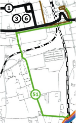 So soll die neue Streckenführung für die Linie 51 aussehen: Hauptbahnhof - Eggenbergerstraße - Alte Poststraße - Wetzelsdorferstraße - Don Bosco