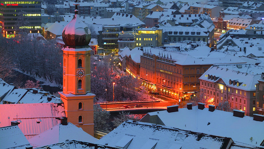 Verschneite Altstadt Graz