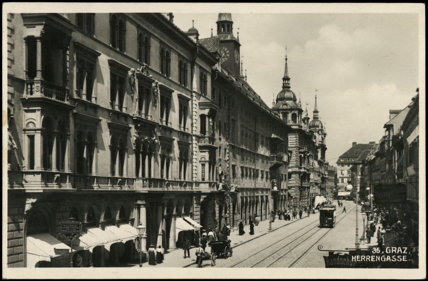 Graz, Herrengasse; 1931; Österreichische Nationalbibliothek. Ansichtskarten online. httpdata.onb.ac.atAKONAK117_364