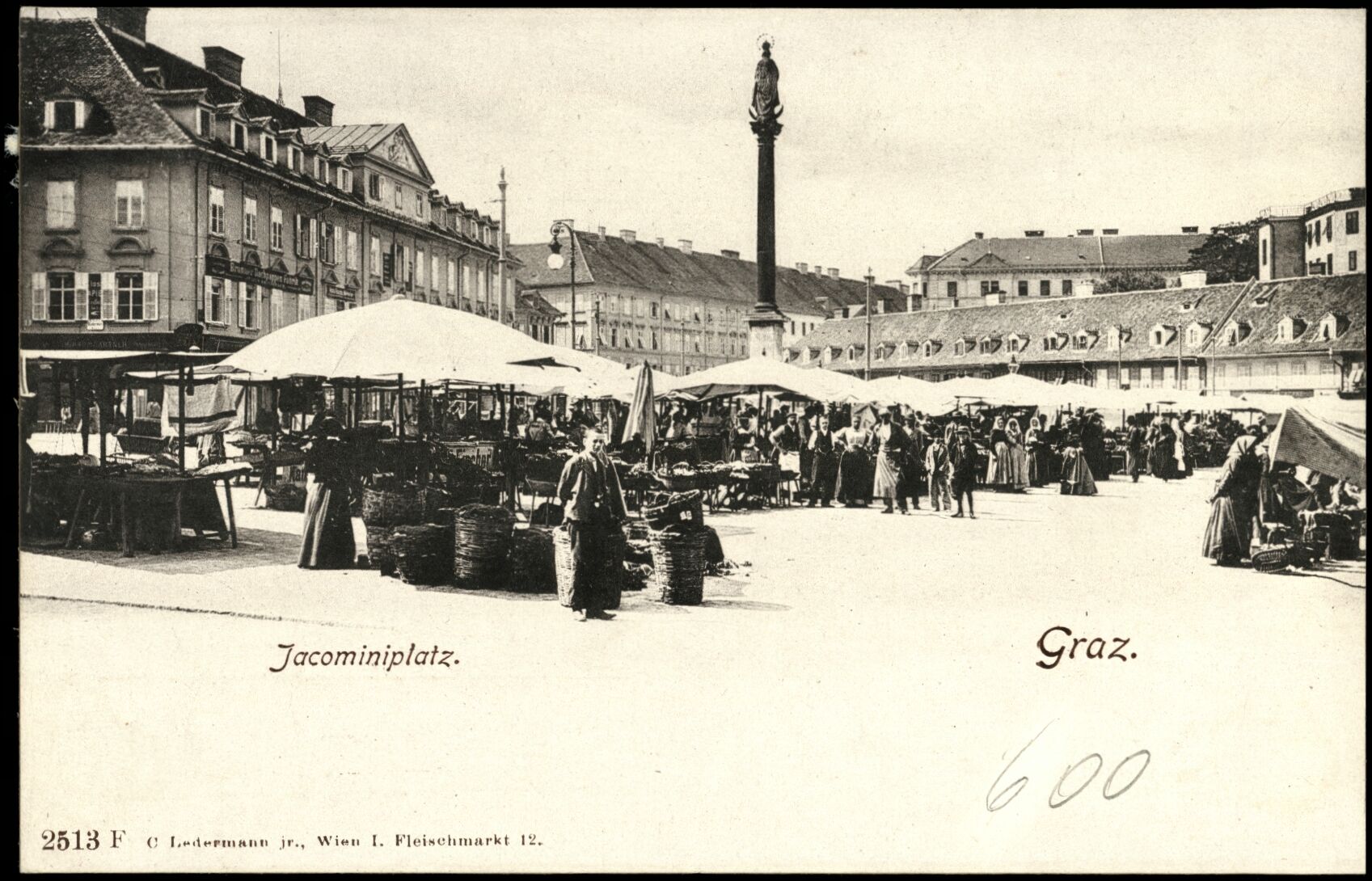 Graz, Jacominiplatz; vor 1905; Österreichische Nationalbibliothek. Ansichtskarten online. httpdata.onb.ac.atAKONAK054_074