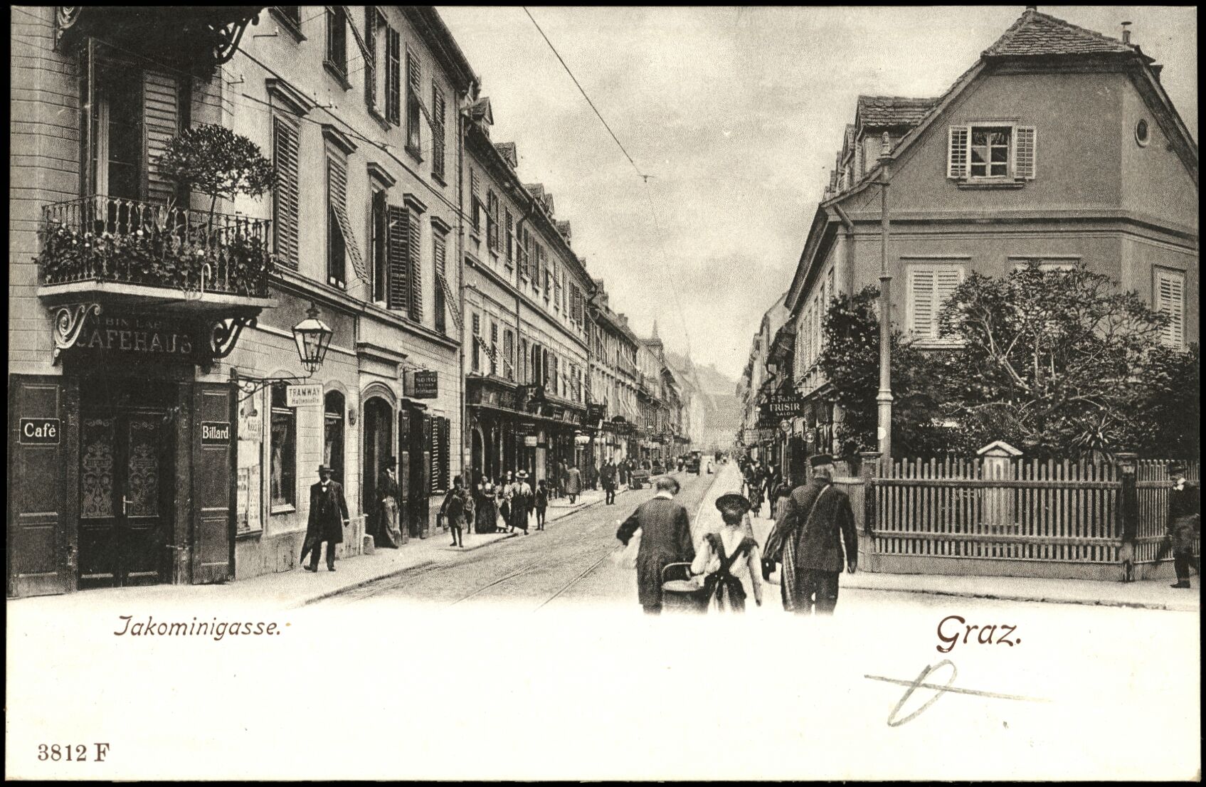 Graz, Jakominigasse; vor 1905; Österreichische Nationalbibliothek. Ansichtskarten online. httpdata.onb.ac.atAKONAK054_103