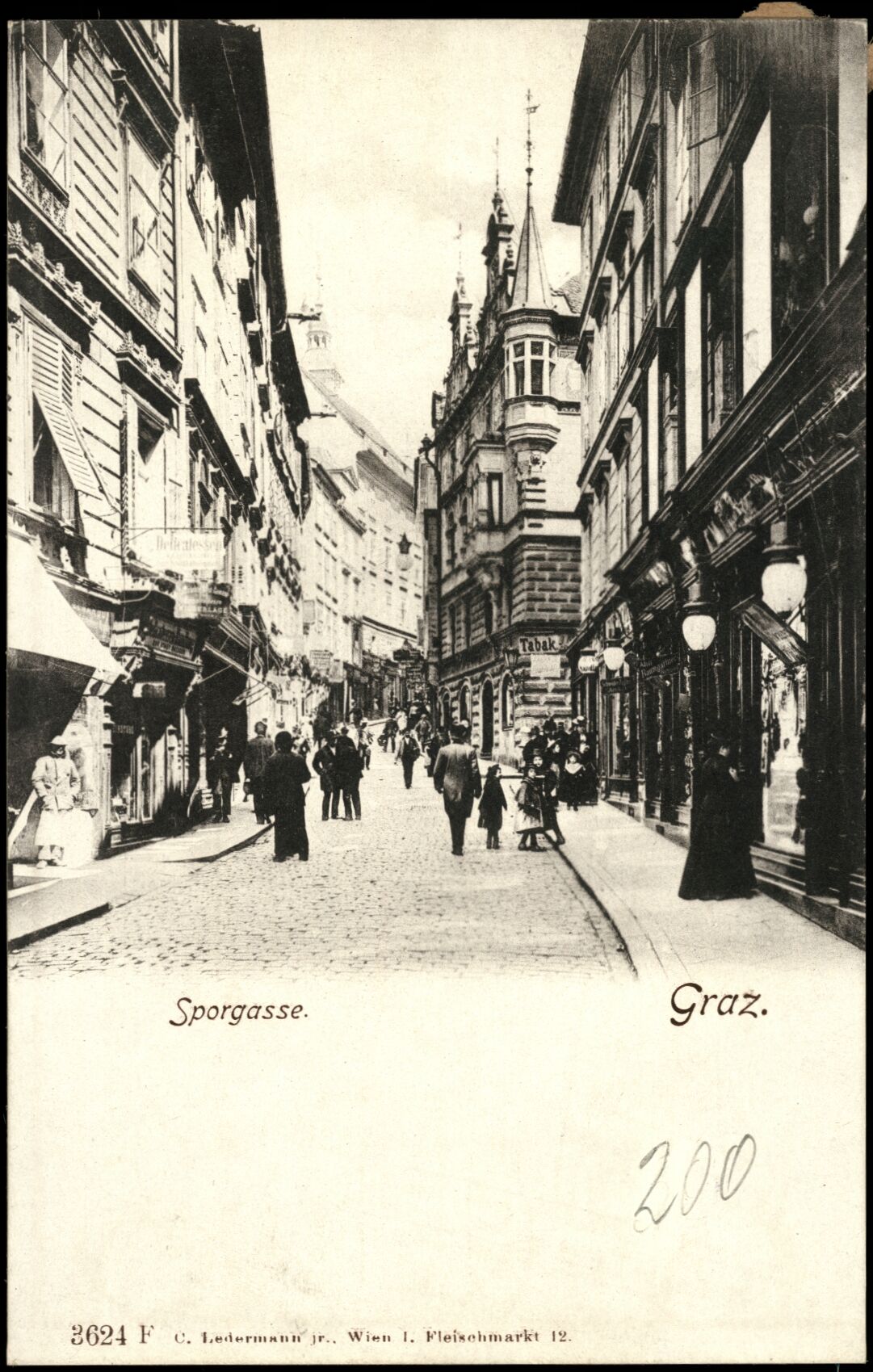 Graz, Sporgasse; vor 1905; sterreichische Nationalbibliothek. Ansichtskarten online. httpdata.onb.ac.atAKONAK054_085