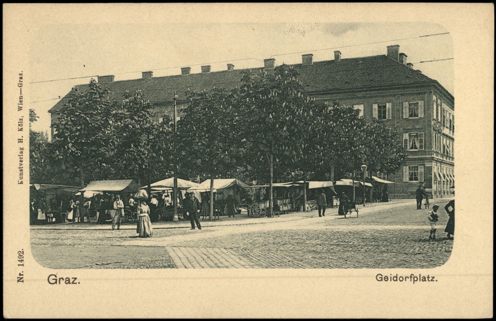 Graz, Geidorfplatz; vor 1905; Österreichische Nationalbibliothek. Ansichtskarten online. httpdata.onb.ac.atAKONAK064_127