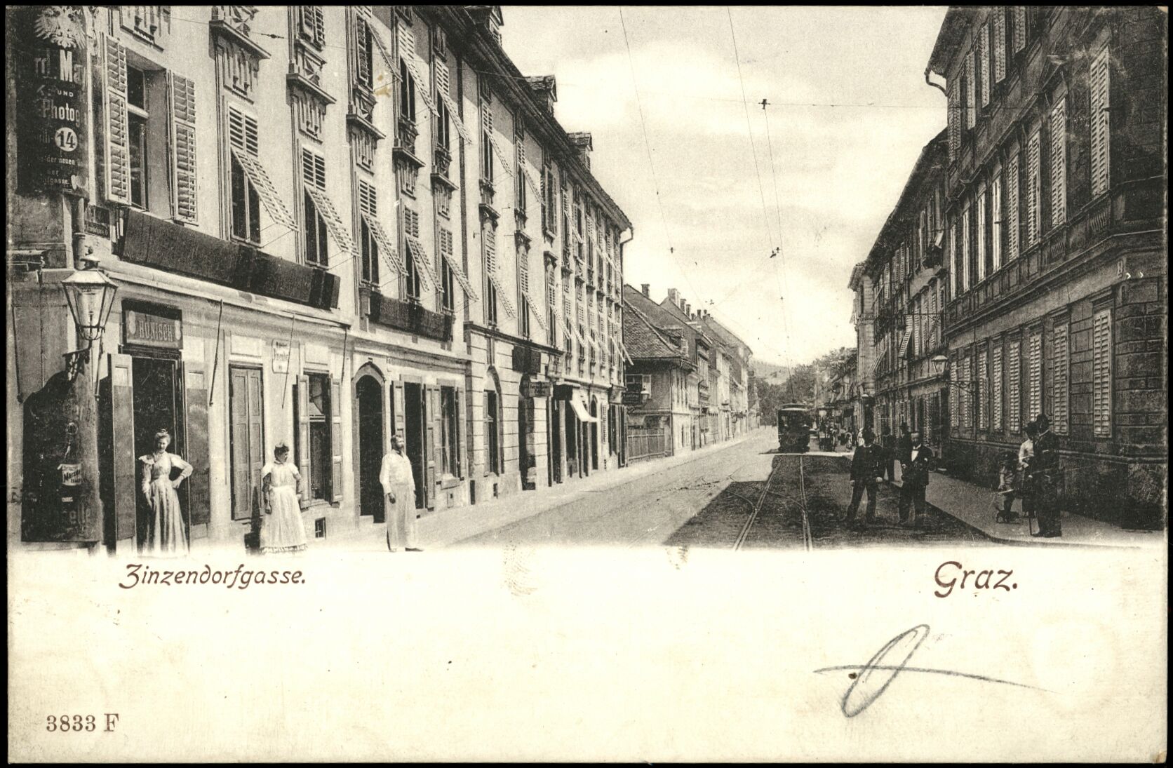 Graz, Zinzendorfgasse; vor 1905; Österreichische Nationalbibliothek. Ansichtskarten online. httpdata.onb.ac.atAKONAK054_117