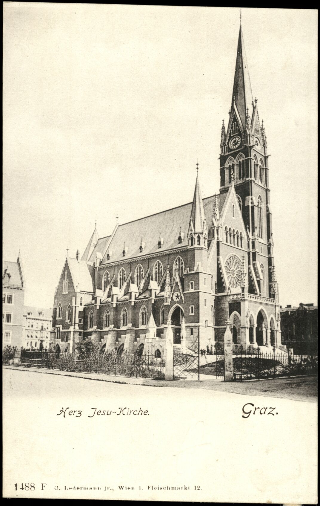 Graz, Herz-Jesu-Kirche; vor 1905; Österreichische Nationalbibliothek. Ansichtskarten online. httpdata.onb.ac.atAKONAK054_057