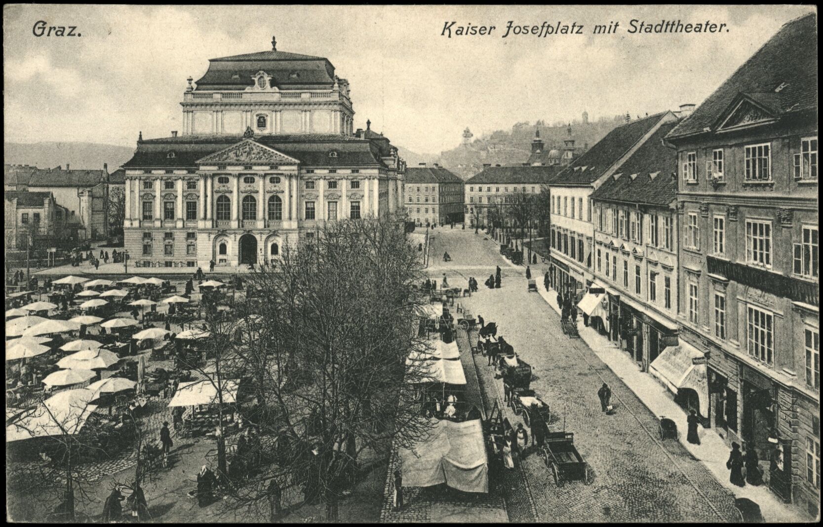 Graz, Kaiser Josefsplatz; Stadttheater; 1907; Österreichische Nationalbibliothek. Ansichtskarten online. httpdata.onb.ac.atAKONAK018_115