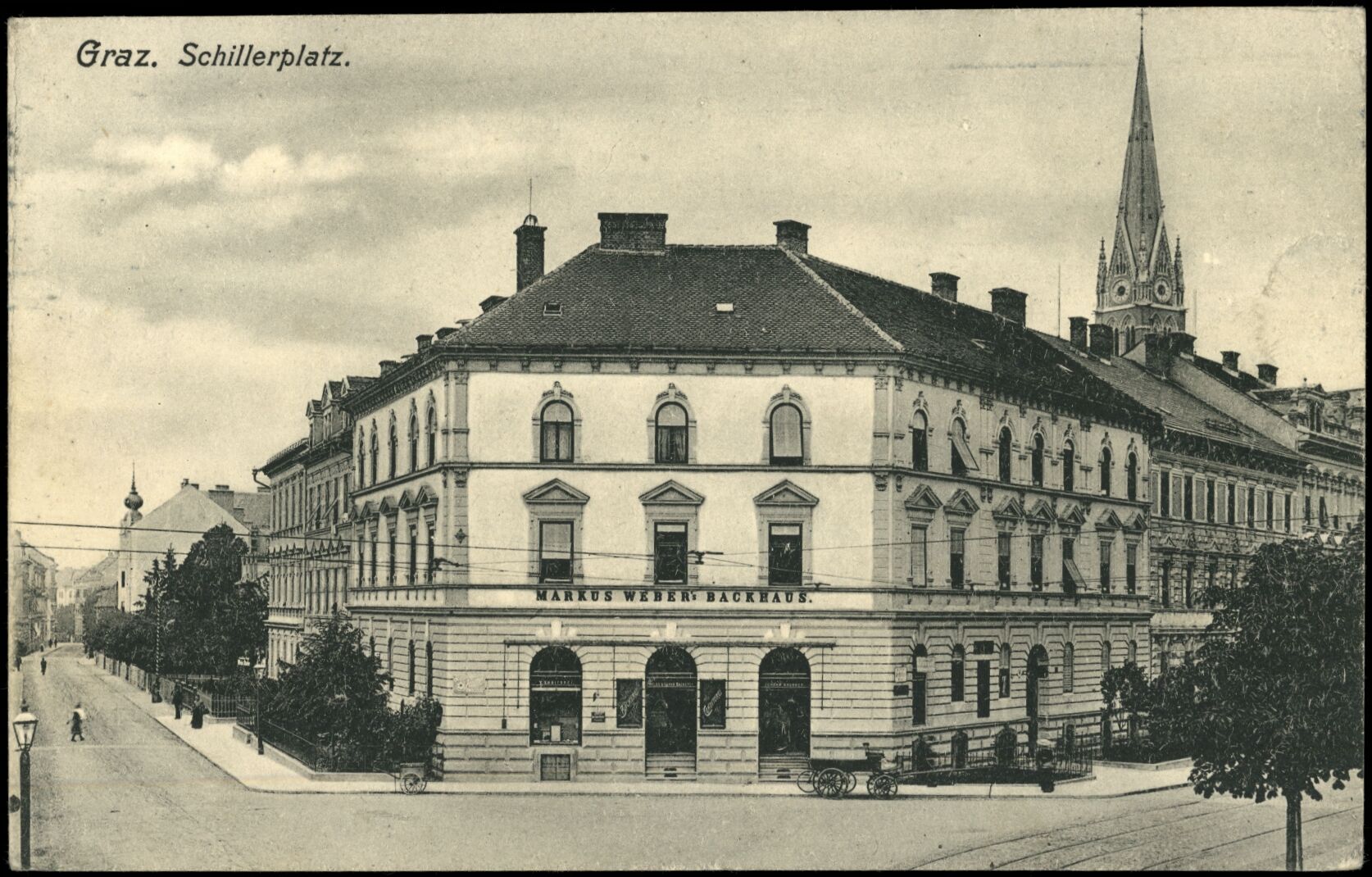 Graz, Schillerplatz; gelaufen 1911; Österreichische Nationalbibliothek. Ansichtskarten online. httpdata.onb.ac.atAKONAK064_097