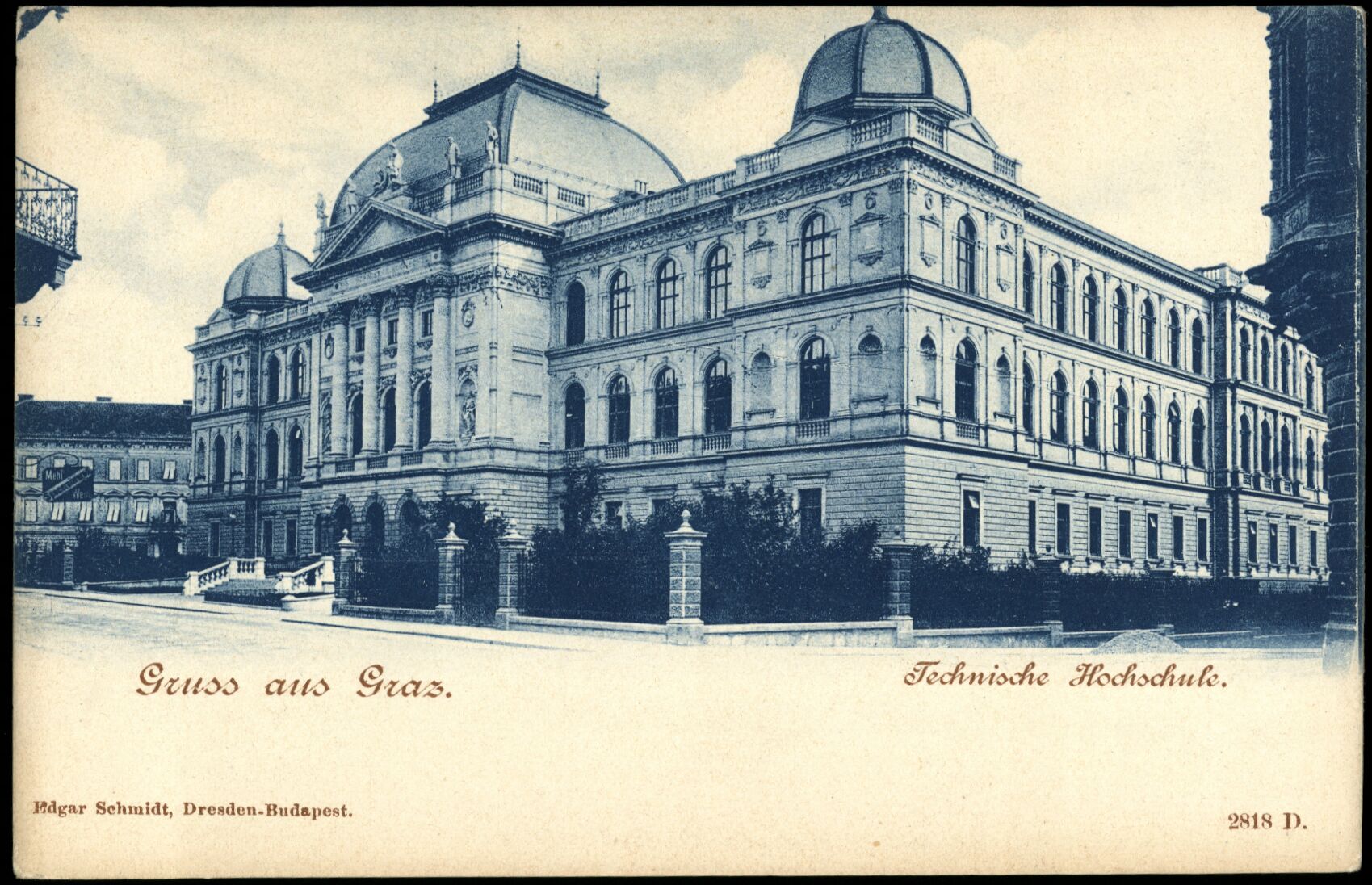 Graz, Technische Hochschule; vor 1907; Österreichische Nationalbibliothek. Ansichtskarten online. httpdata.onb.ac.atAKONAK006_328