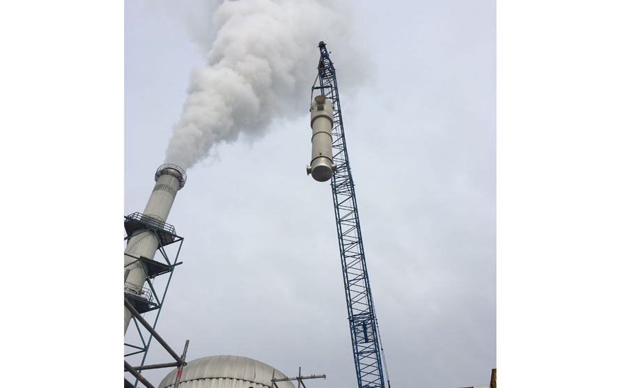 Einheben Wärmetauscher Sappi © KK Einheben Wärmetauscher Sappi © KK