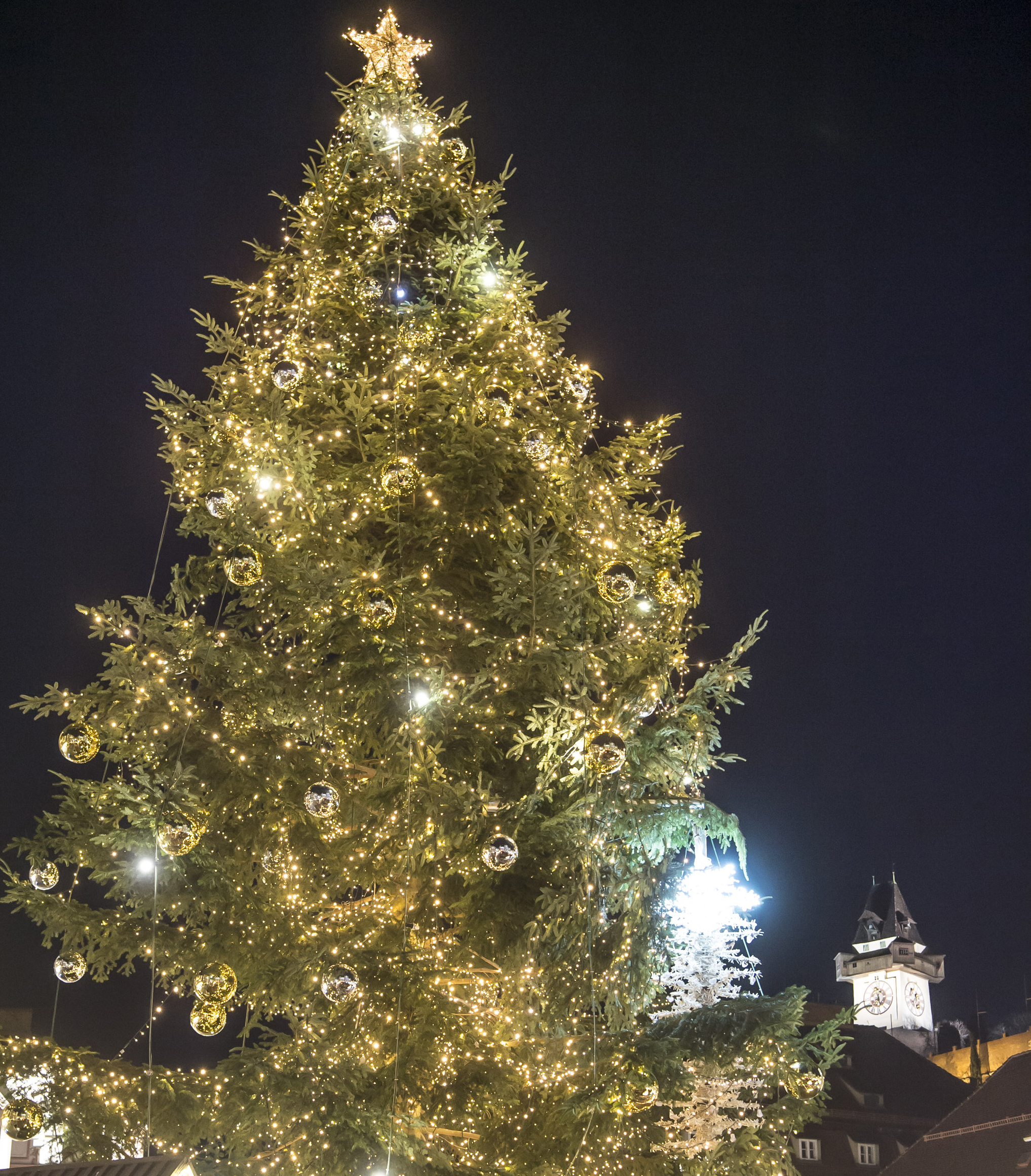 Licht aus! Die schmucke Tanne, die den Grazer Advent krönte, wurde heute abmontiert und abtransportiert. © Stadt Graz/Fischer Licht aus! Die schmucke Tanne, die den Grazer Advent krönte, wurde heute abmontiert und abtransportiert. © Stadt Graz/Fischer