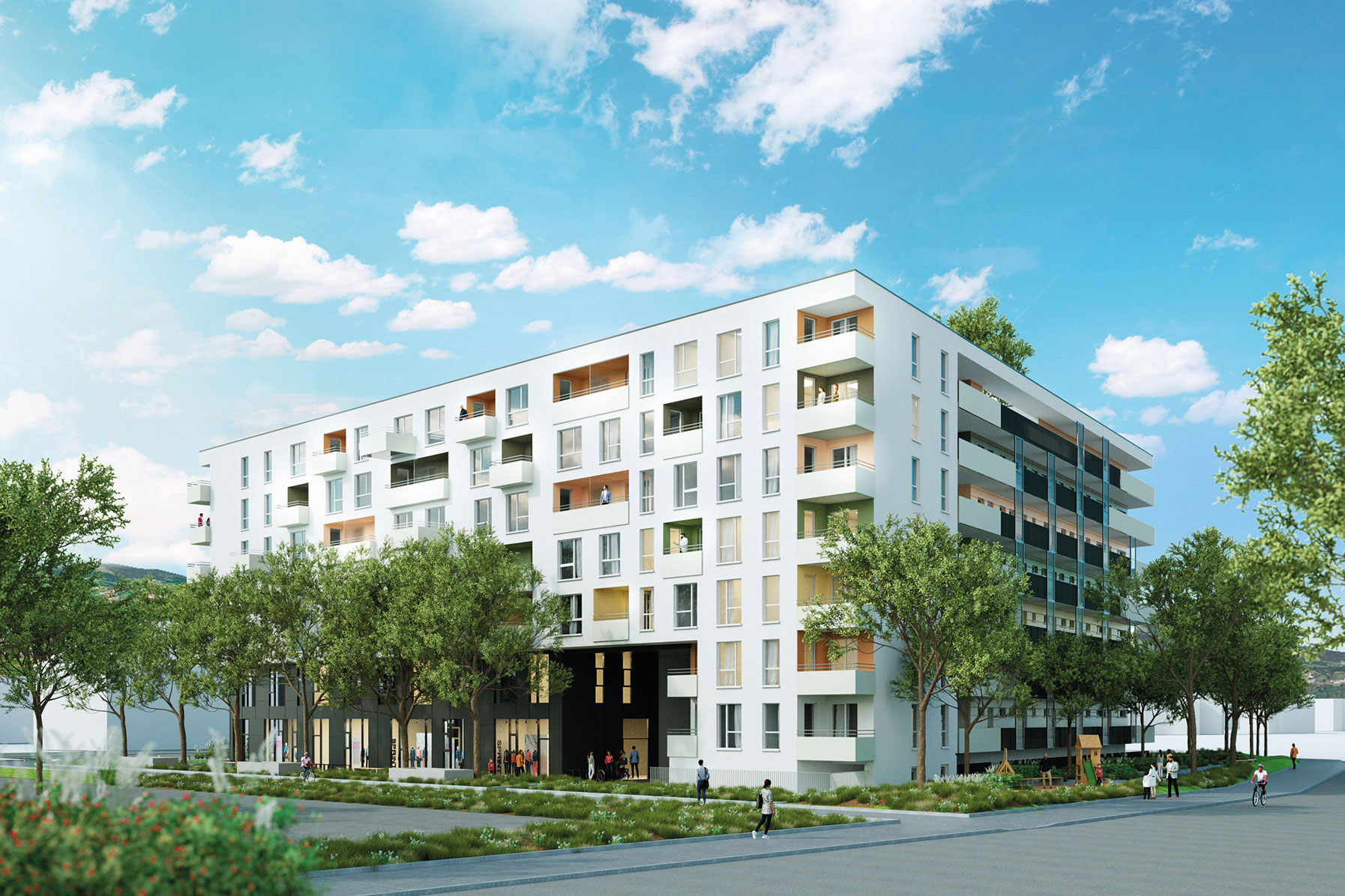 Ein lebendiger Mix aus kleineren und größeren Wohnungen, verbunden mit gewerblichen Flächen im Erdgeschoß entsteht in der Reininghausstraße 10 © Rendering Architekt Guido Seeger Ein lebendiger Mix aus kleineren und größeren Wohnungen, verbunden mit gewerblichen Flächen im Erdgeschoß entsteht in der Reininghausstraße 10 © Rendering Architekt Guido Seeger