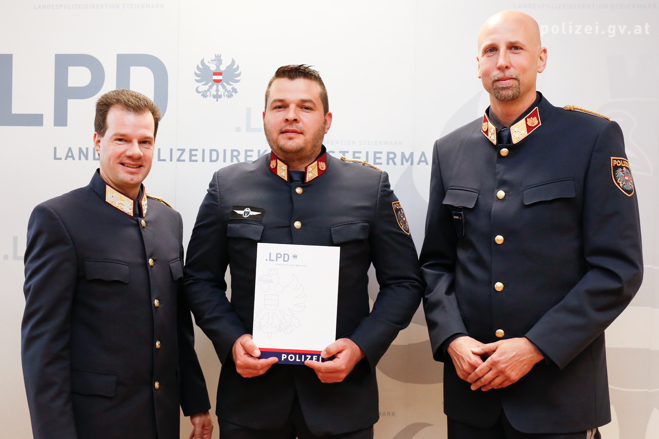 Ortner, Obstlt Christian Kuntner und Oberst Heiland. © LPD Ortner, Obstlt Christian Kuntner und Oberst Heiland. © LPD