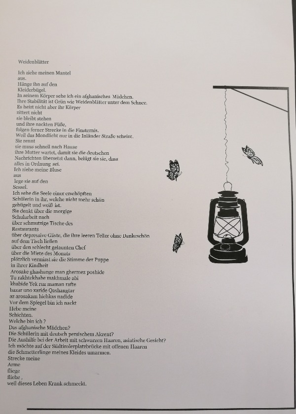 Die Kunstwerke der 8 KünstlerInnen aus dem Irak, Afghanistan, Syrien und den Philippinen der Ausstellung "Lass es uns zeigen" © Maryam Mohammadi, Habibeh Husseini und MigrantInnenbeirat Die Kunstwerke der 8 KünstlerInnen aus dem Irak, Afghanistan, Syrien und den Philippinen der Ausstellung "Lass es uns zeigen"