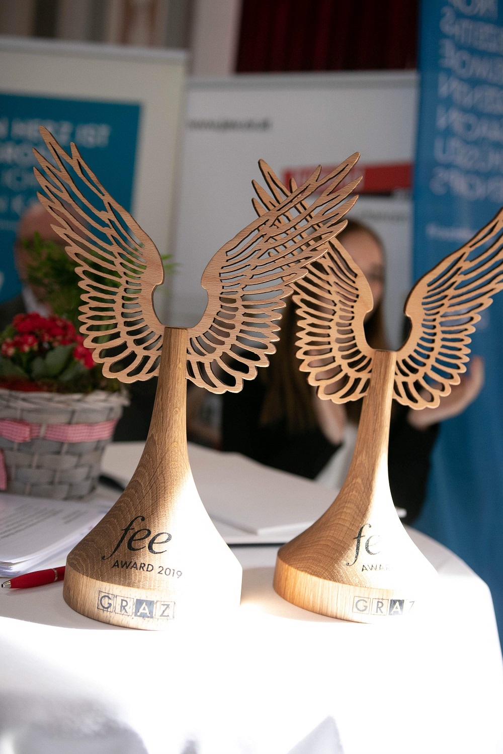 Die Trophäen, von den Werkstätten bei Jugend am Werk gefertigt. © Uni Graz / Teubenbacher Die Trophäen, von den Werkstätten bei Jugend am Werk gefertigt. © Uni Graz / Teubenbacher