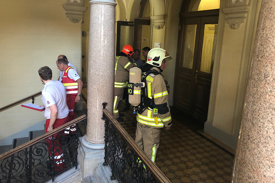 Brandanschlag im Grazer Rathaus