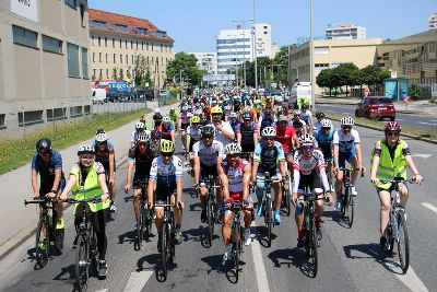 Rund 600 CityRadlerInnen und TeilnehmerInnen des Glocknerman waren zu Fronleichnam auf ihren Rädern in der Stadt unterwegs.