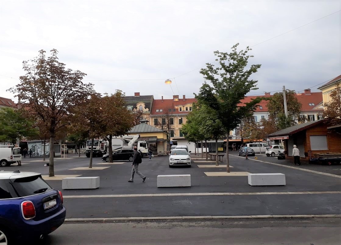 Marktbereich am Tag vor der Eröffnung © Stadt Graz/Wehap Marktbereich am Tag vor der Eröffnung © Stadt Graz/Wehap