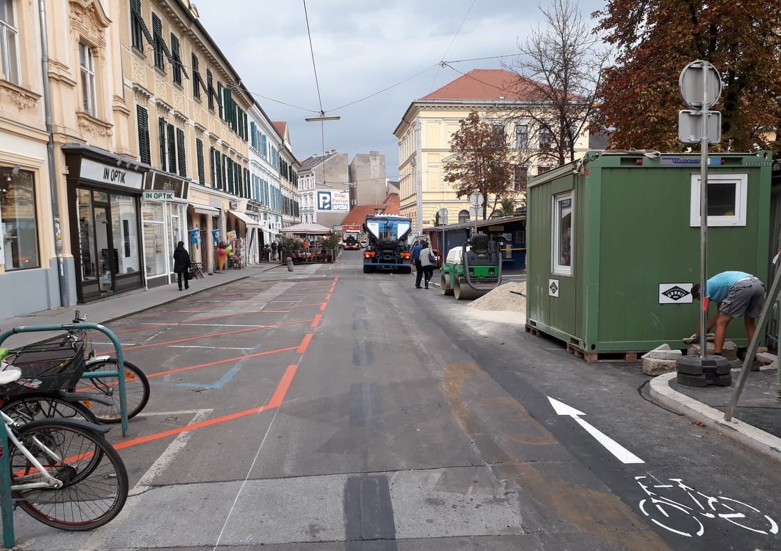 Schlögelgasse, provisorische Parkmarkierung © Stadt Graz/Wehap Schlögelgasse, provisorische Parkmarkierung © Stadt Graz/Wehap