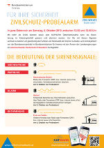 Info Sirenenprobe auf deutsch © BMI/Zivilschutzverband Info Sirenenprobe auf deutsch