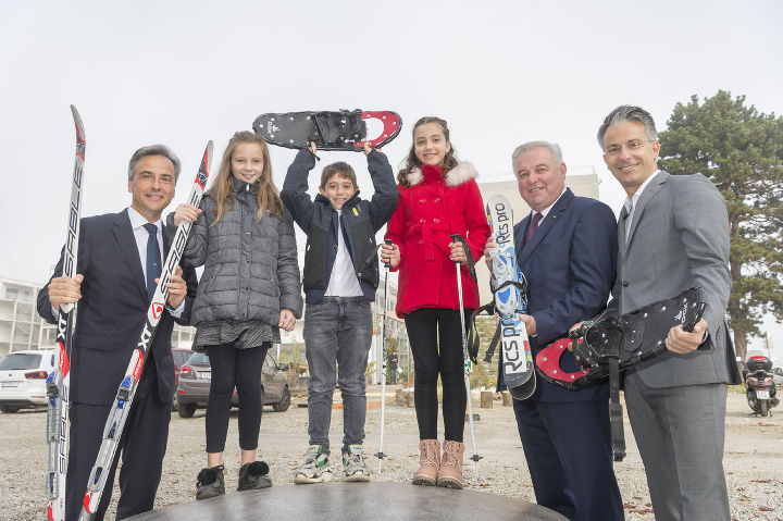Bürgermeister Siegfried Nagl, Landeshauptmann Hermann Schützenhöfer und Sportstadtrat Kurt Hohensinner sind begeistert vom Projekt Schneetage.