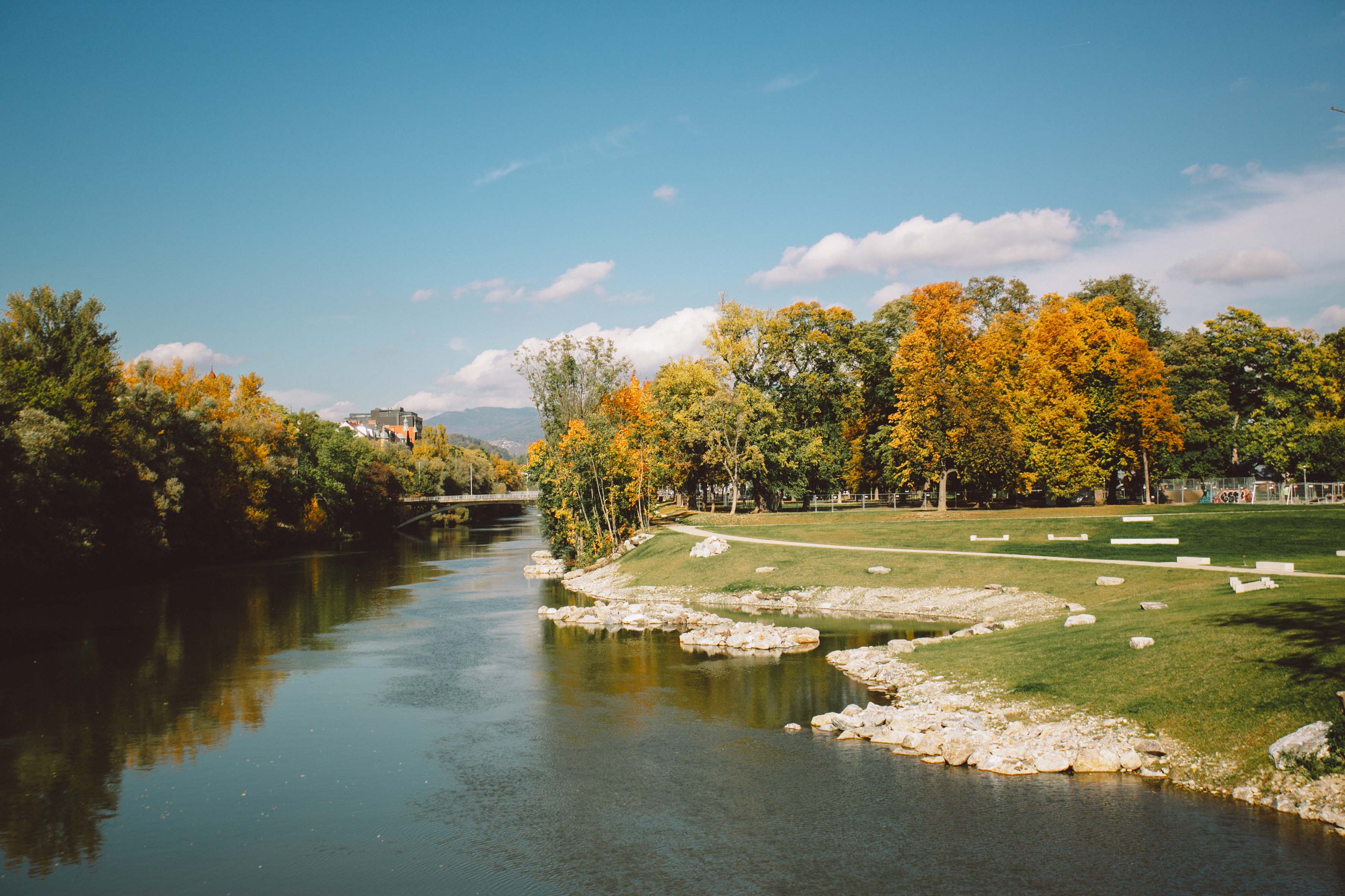 Die Augartenbucht im Herbst 2019