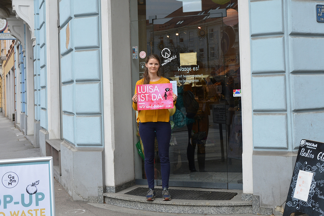 Raffaela Reindl und das Dekagramm sind bei der Aktion #luisaistda mit dabei nach dem Motto: „Gemeinsam für mehr Sicherheit!“ 