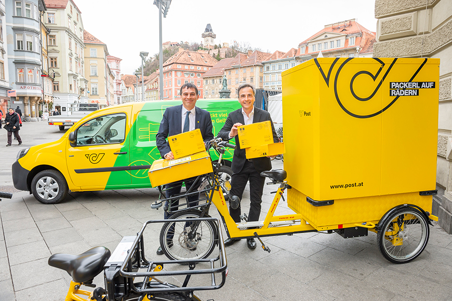 Peter Umundum und Siegfried Nagl (v.l.) freuen sich über das umweltschonende Projekt © Stadt Graz/Fischer Peter Umundum und Siegfried Nagl (v.l.) freuen sich über das umweltschonende Projekt