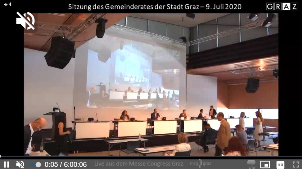 Screenshot von der Aufzeichnung der Sitzung im Juli 2020: der Stream war 7 Tage lang zum Nachschauen online. 