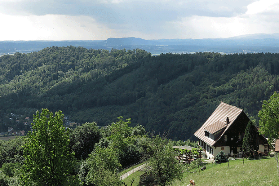 Blick vom Gasthaus Orthacker in Richtung Florianiberg. © Auferbauer Blick vom Gasthaus Orthacker in Richtung Florianiberg. © Auferbauer