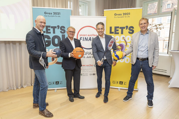 Finals-Koordinator Jürgen Winter, Sport Austria-Präsident Hans Niessl, Sportstadtrat Kurt Hohensinner, Sportjahr-Koordinator Markus Pichler