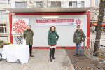 Stadtrat Krotzer, Dr. Muchitsch und Dr. Korsatko bei der Eröffnung der Teststation am Lendplatz im September